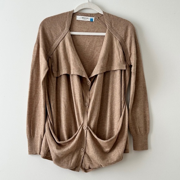 Anthropologie Sweaters - Anthropologie Sparrow Cotton & Cashmere Beige Scaffold & Scrim Cardigan